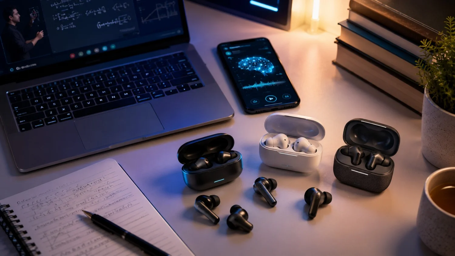 Budget wireless AI earbuds for students in India with ANC and long battery life