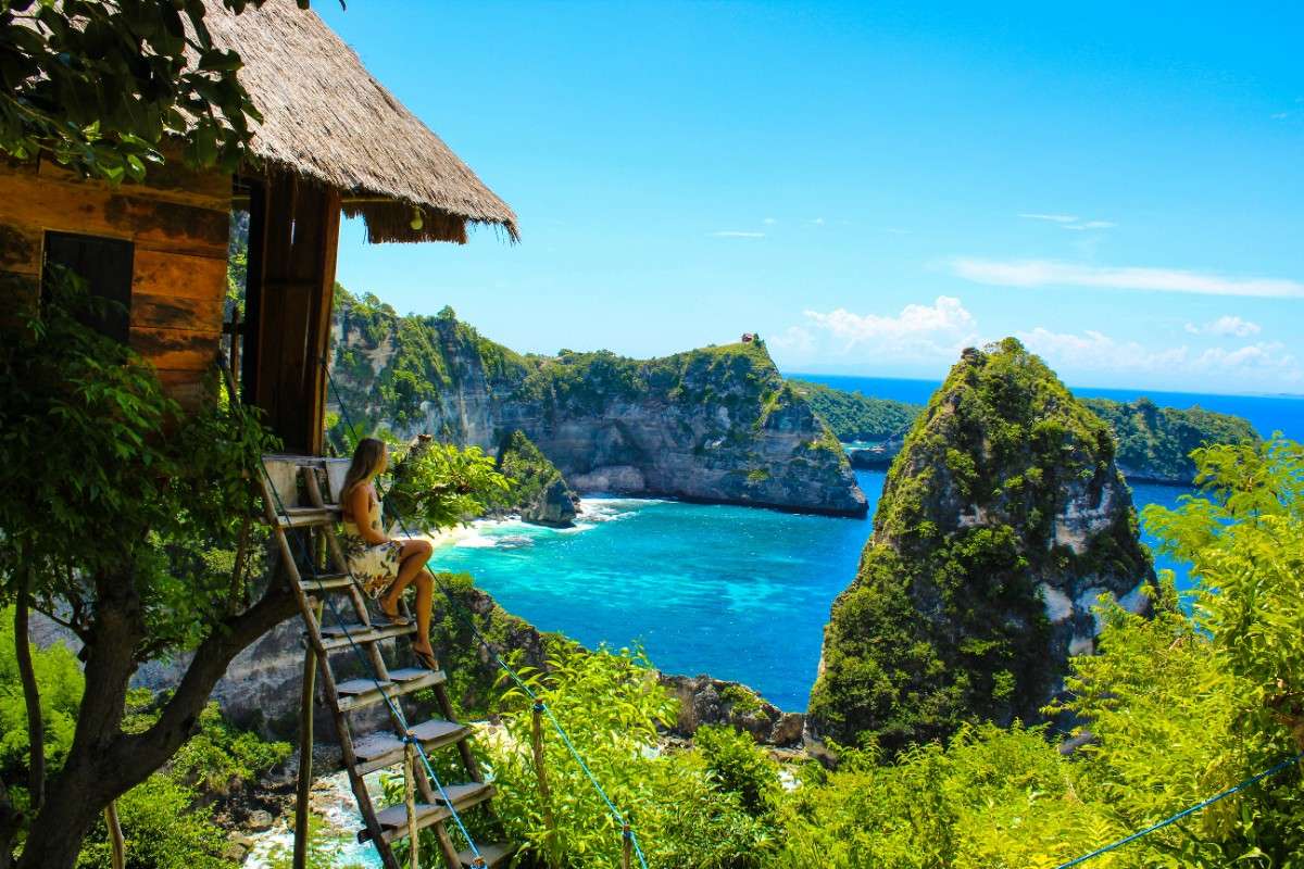 Tropical beaches, volcanic peaks, and temples in Indonesia, Southeast Asia — paradise islands like Bali and Java